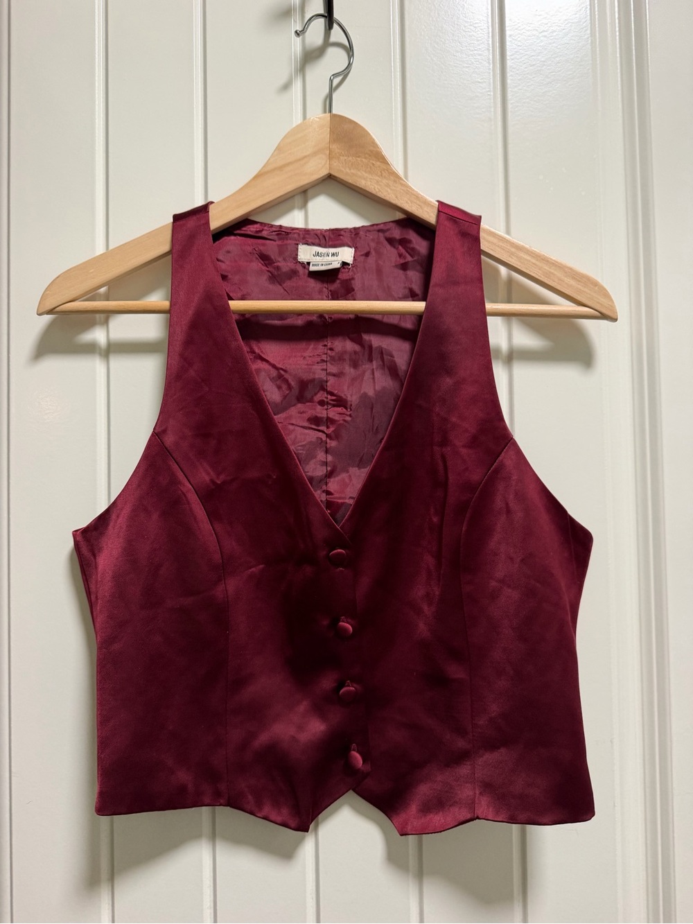 Jason Wu Burgundy Satin Vest size small. Excellent condition